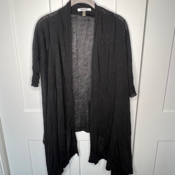DKNYC NWT Linen Blend Open Long Cardigan Women’s Size Medium - Picture 1 of 5